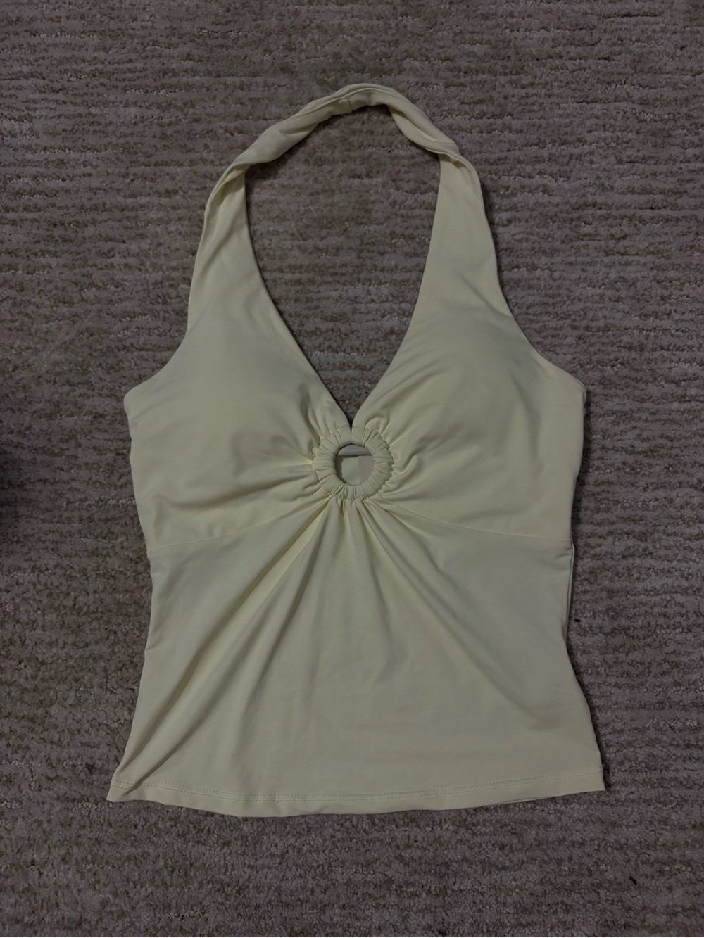 Derek Heart Pale Yellow Halter Camisole with Ring Detail